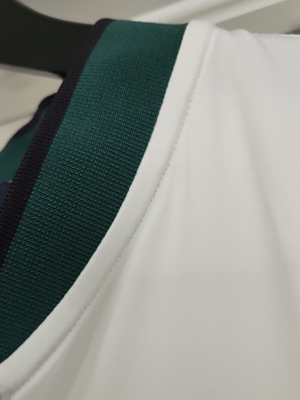 White Polo with Teal and Black Horizontal Stripes - Men - Picture 6 of 7